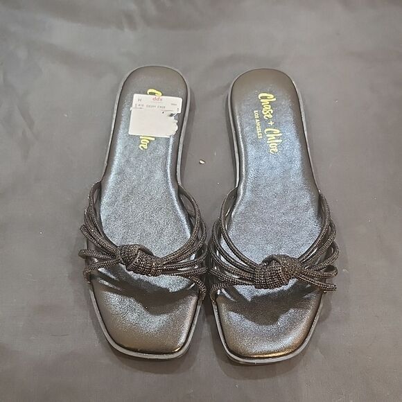 BRAND NEW CHASE+CHLOE EVE-38 RHINESTONES WOMEN'S SLIDERS - Picture 2 of 12